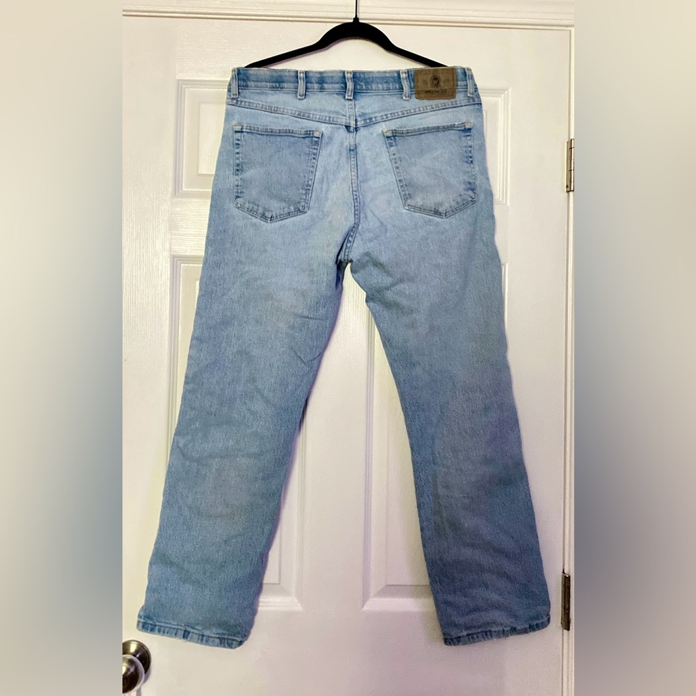 34/29 Wrangler Authentic Premium Quality Blue Jeans - distressed - Picture 5 of 17